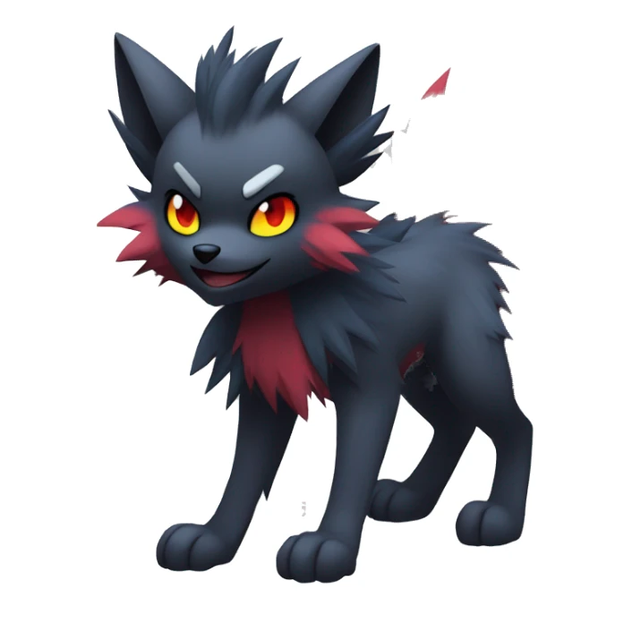 Cool Edgy Zorua-Zoroark-Mightyena full body sticker