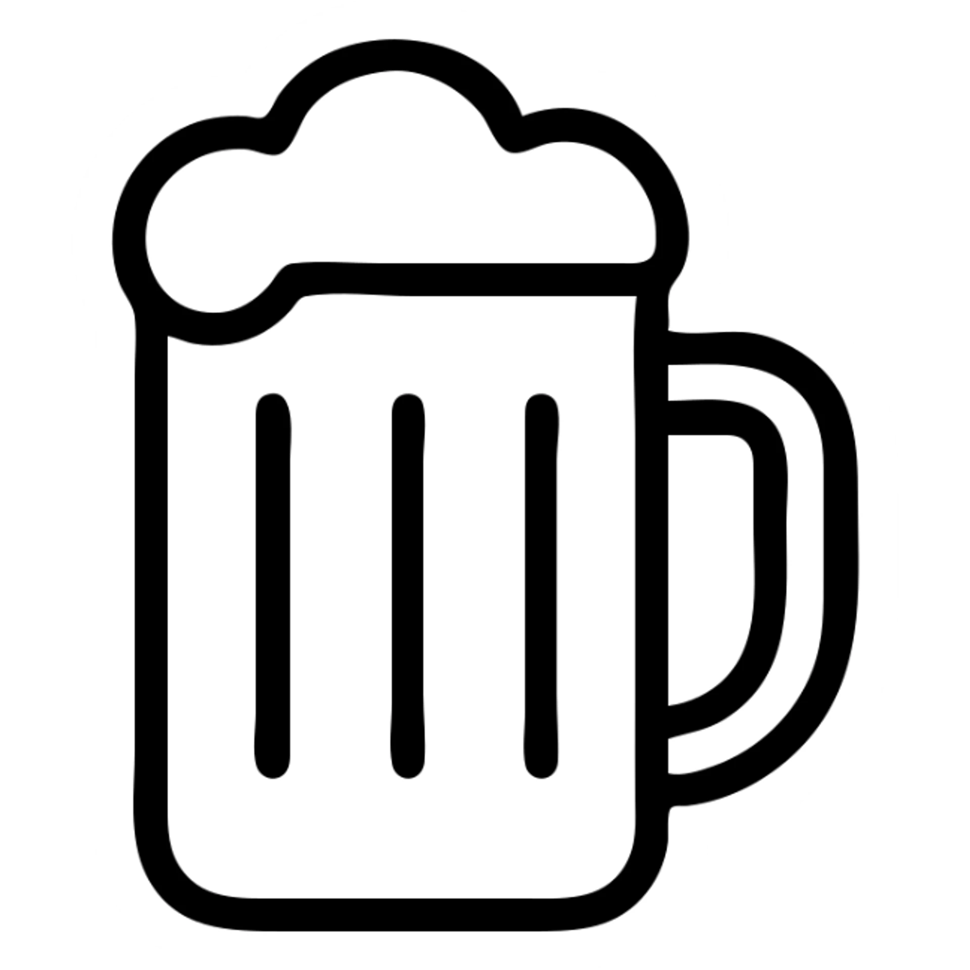 beer mug, minimal and clean, outlined icon style sticker