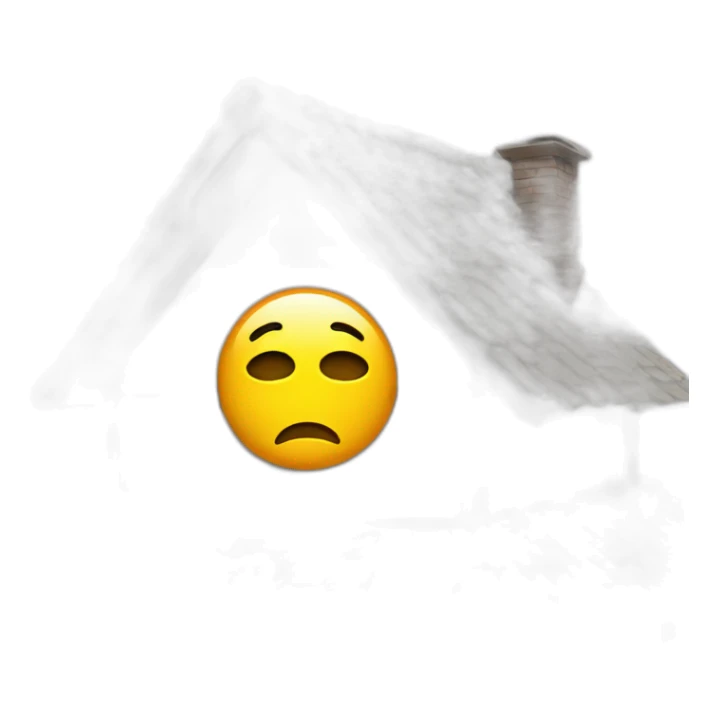 sad emoji under a roof sticker