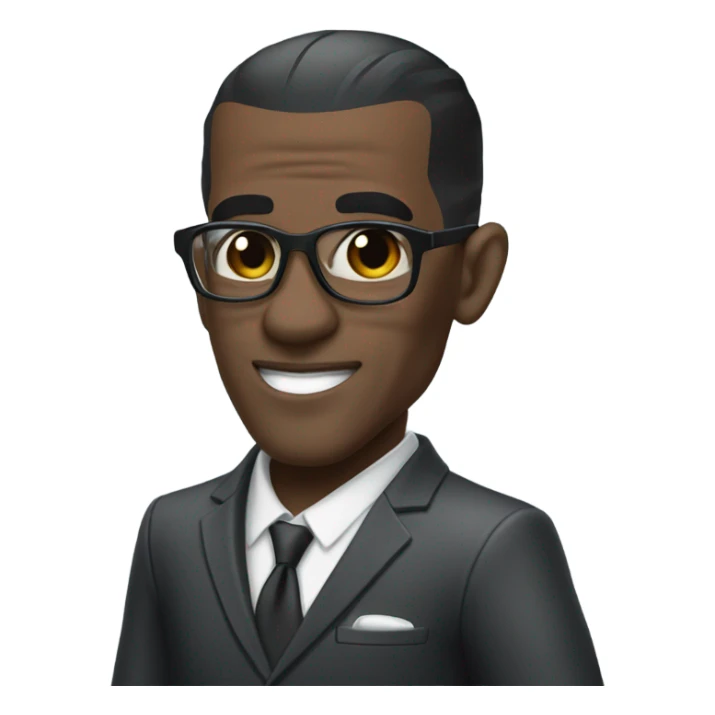 deon sanders with suit and glasses and buzz cut sticker