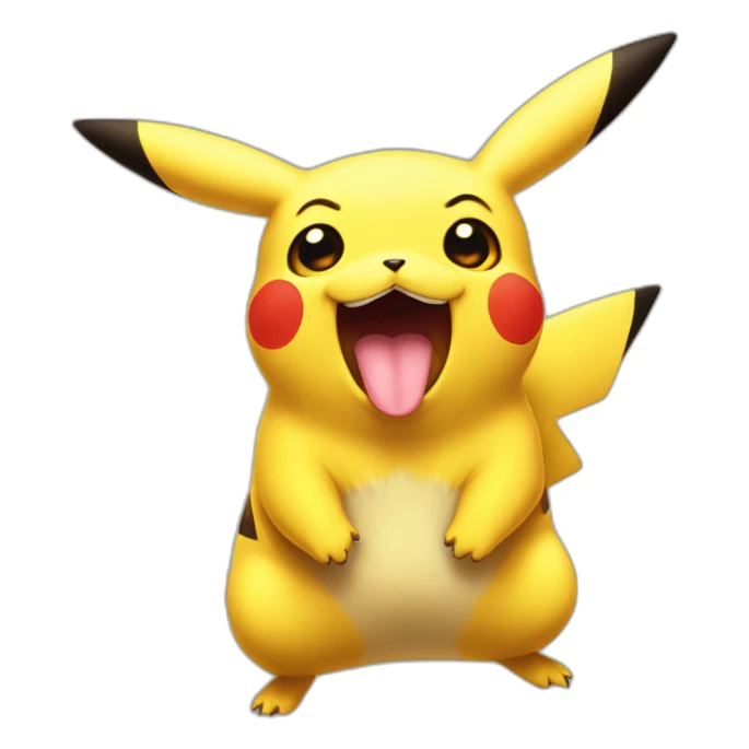 pikachu sticking out his tongue sticker