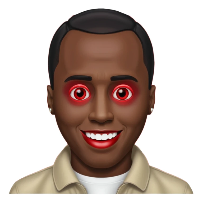 Sean Diddy Combs with red laser eyes and a very creepy, wide smile with the text “GOOD. NIGHT.” sticker