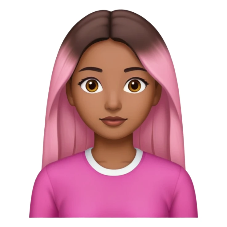 Morena con pelo Lacio y con ropa rosa sticker