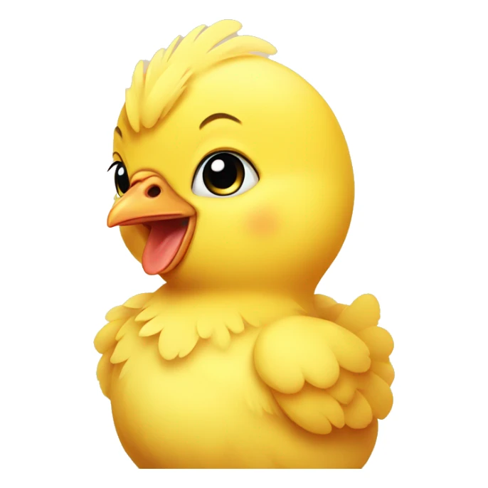 yellow cute baby chicken sticker
