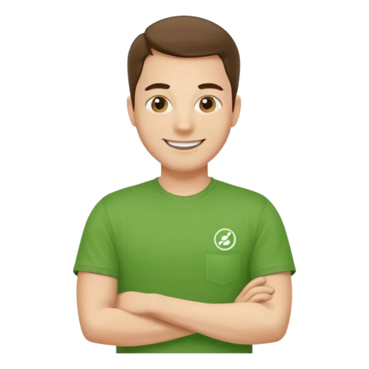 manager of delivery company in green t-shirt sticker