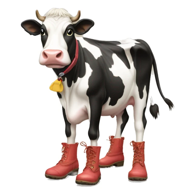 Cow with gum boots sticker