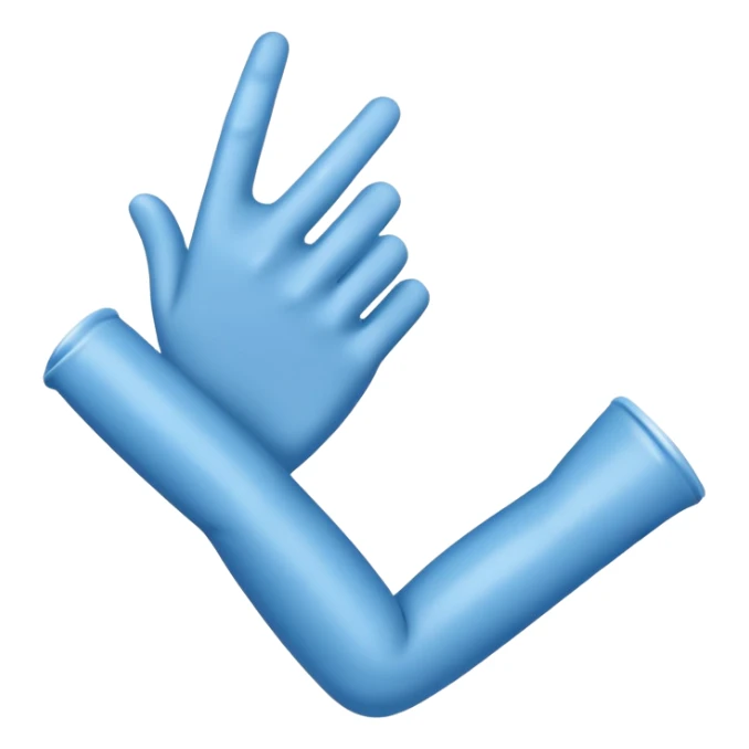 Arm in a blue cast with white edges at top and bottom  sticker