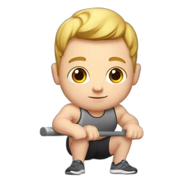 fitness white boy with 140 kg bar sticker