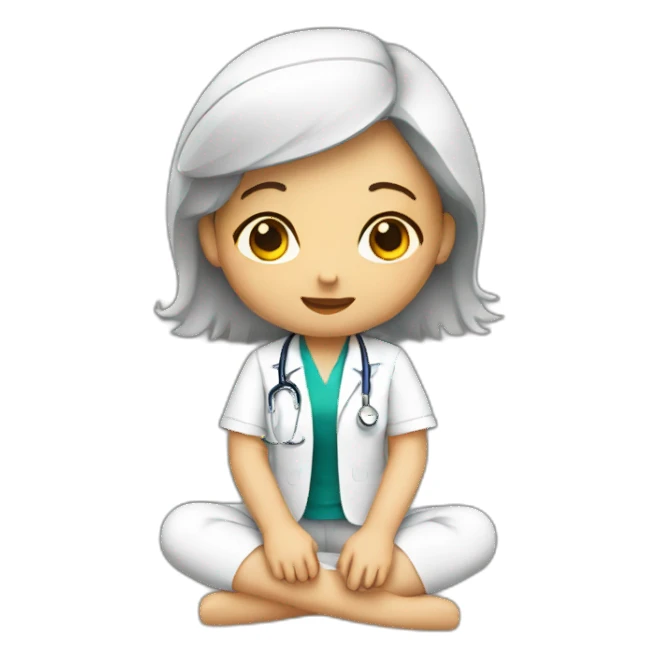 Medical girl student sitting  sticker