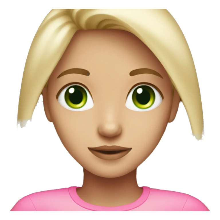 cute dark blonde with green eyes wearing pink sticker