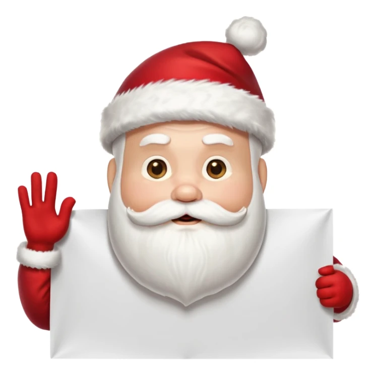 drunk santa holding up a huge blank banner 4 times his size above his head sticker