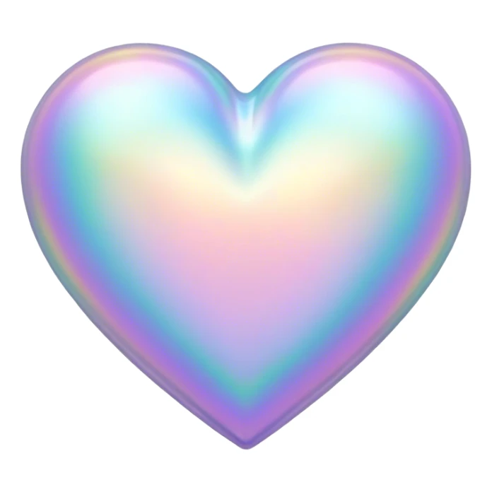 Pastel iridescent heart sticker