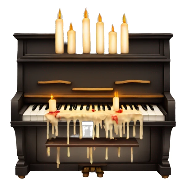 vintage piano with melted candles on top sticker