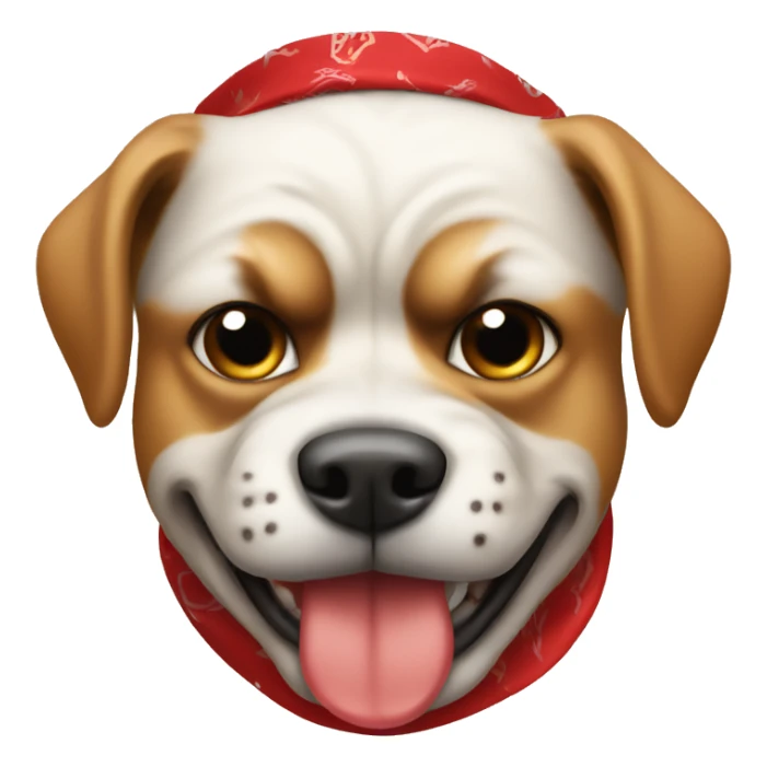 an angry dog with a red bandana face mask  sticker