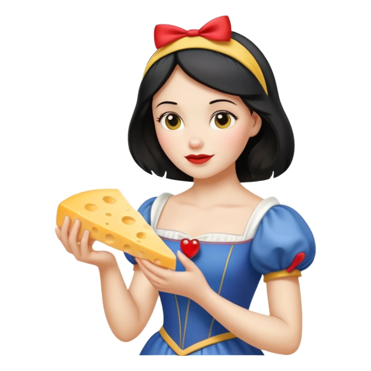  Snow White holding wedge of cheese sticker