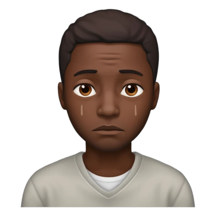 black man having Pity - feeling of sorrow and compassion for another sticker