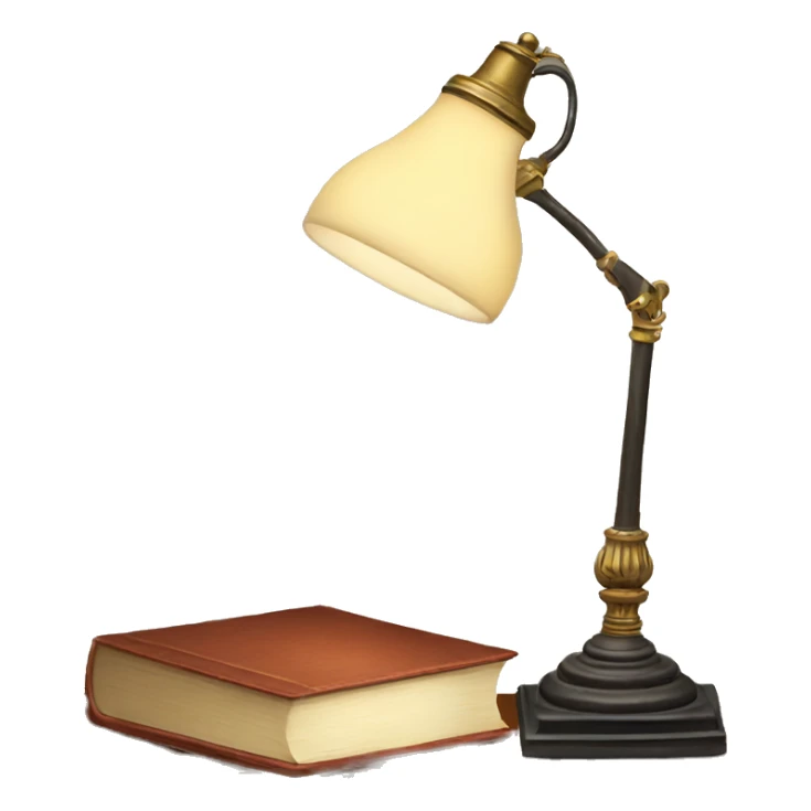 vintage lamp with open book sticker