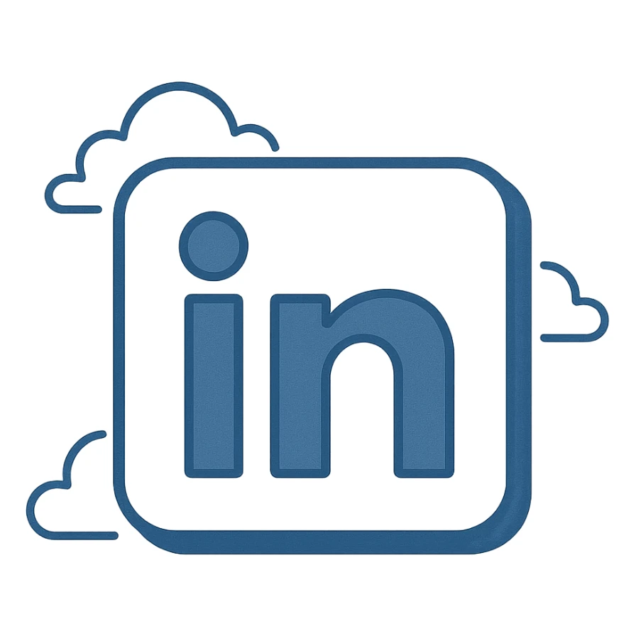 LinkedIn logo, professional, blue and white, minimal, suitable for app icon sticker
