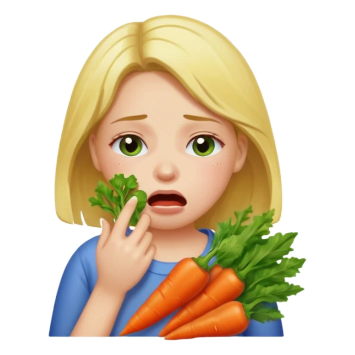 девушка ест овощи и плачет sticker