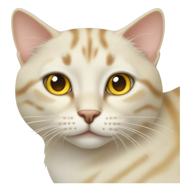 Cream colored tabby cat with yellow eyes sticker