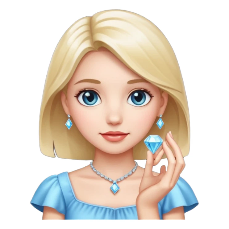 Pretty cute girl that hold Diamond in her hand sticker