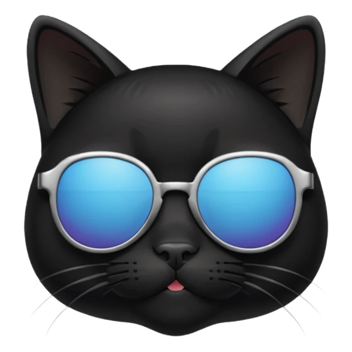 black cat wearing sunglasses, cool attitude sticker