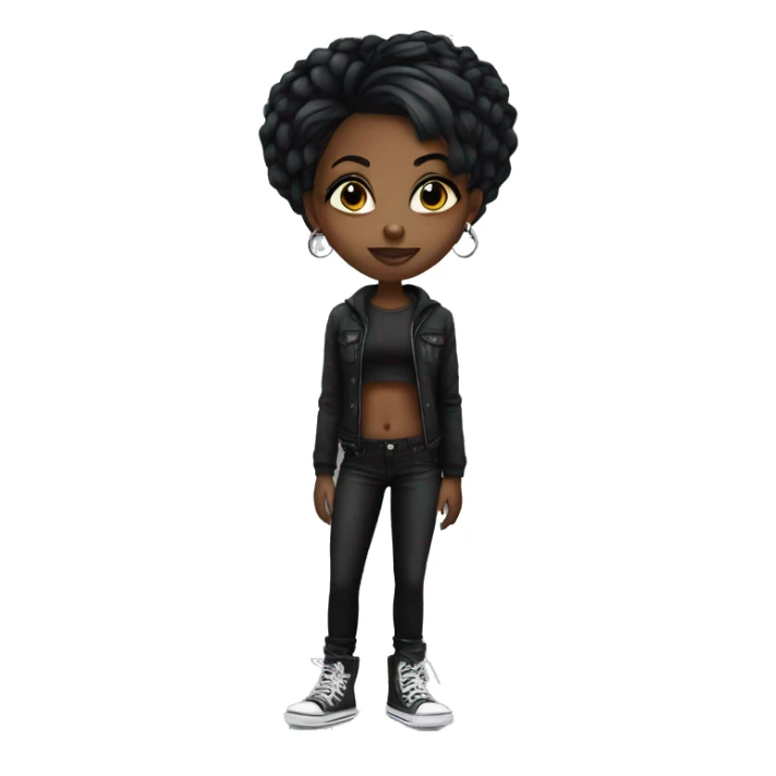 black girl with emo hair, tattoos, and piercings  sticker