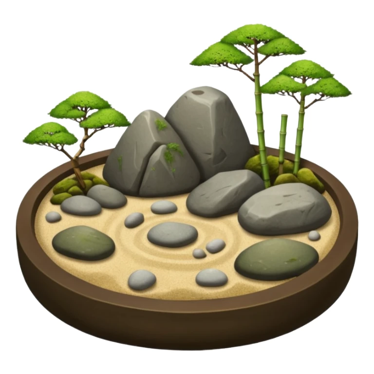 Shiny realistic real life Japanese zen garden aesthetic scenery  sticker