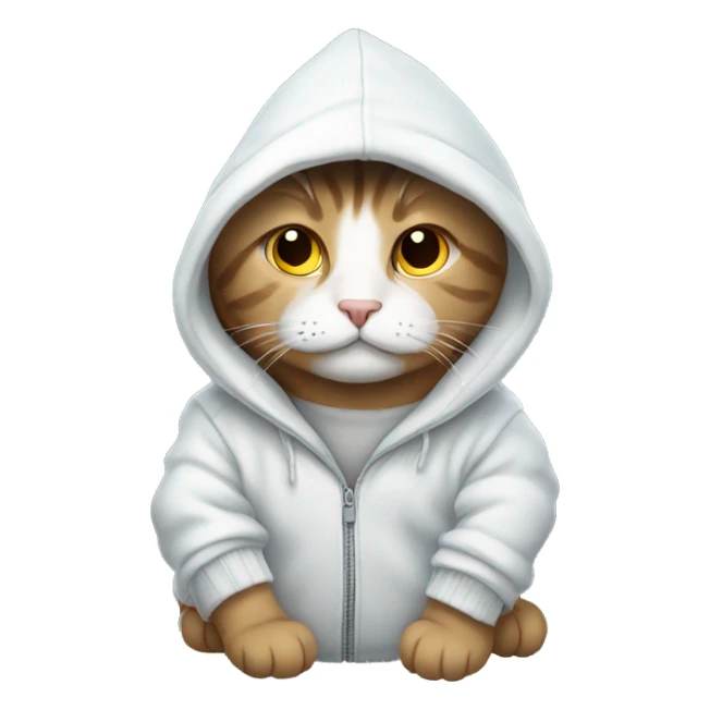 Cat wearing hoodie in snow sticker