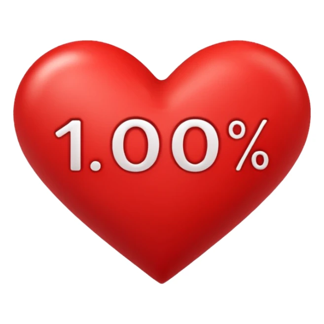 Un cœur au-dessus c'est écrit 100 % sticker