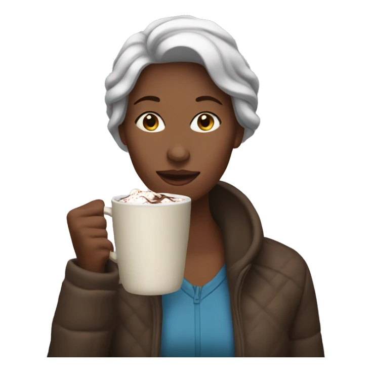 woman drinking hot chocolate sticker