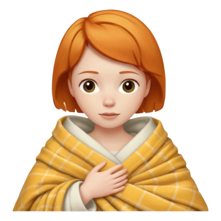 ginger woman short hair bed cuddle blanket  sticker