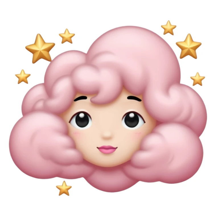 Black cloud with few shiny stars with pink blush sticker