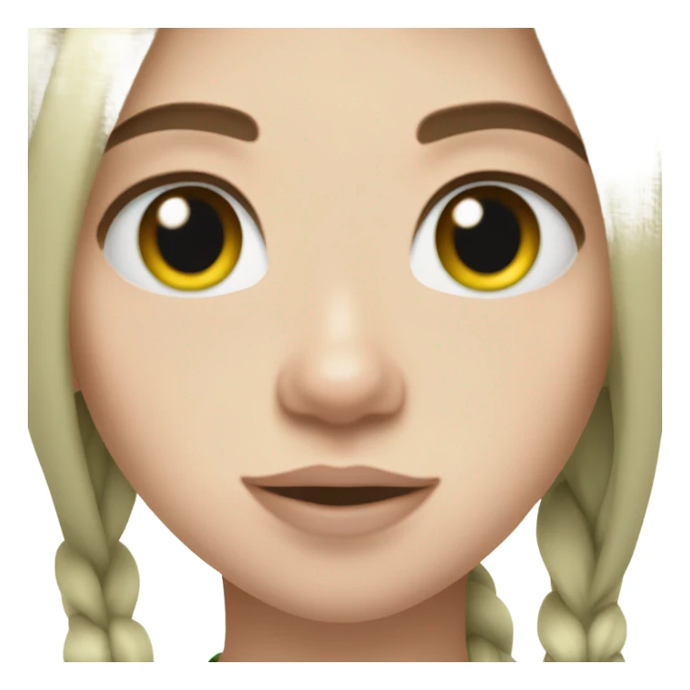 Billie eilish with green roots and brown hair with blue eyes sticker