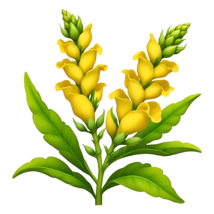 big Yellow Snapdragon, luxuriant, leaf, bud sticker