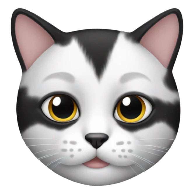 The muzzle of a black and white cat sticker