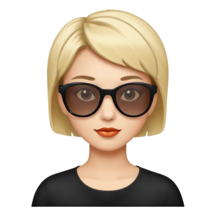 Women short hair sunglasses sticker