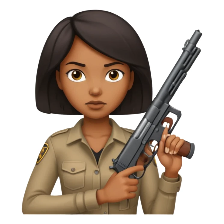 A sexy black female with a gun sticker