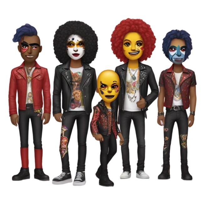 rock band kiss with make-up sticker