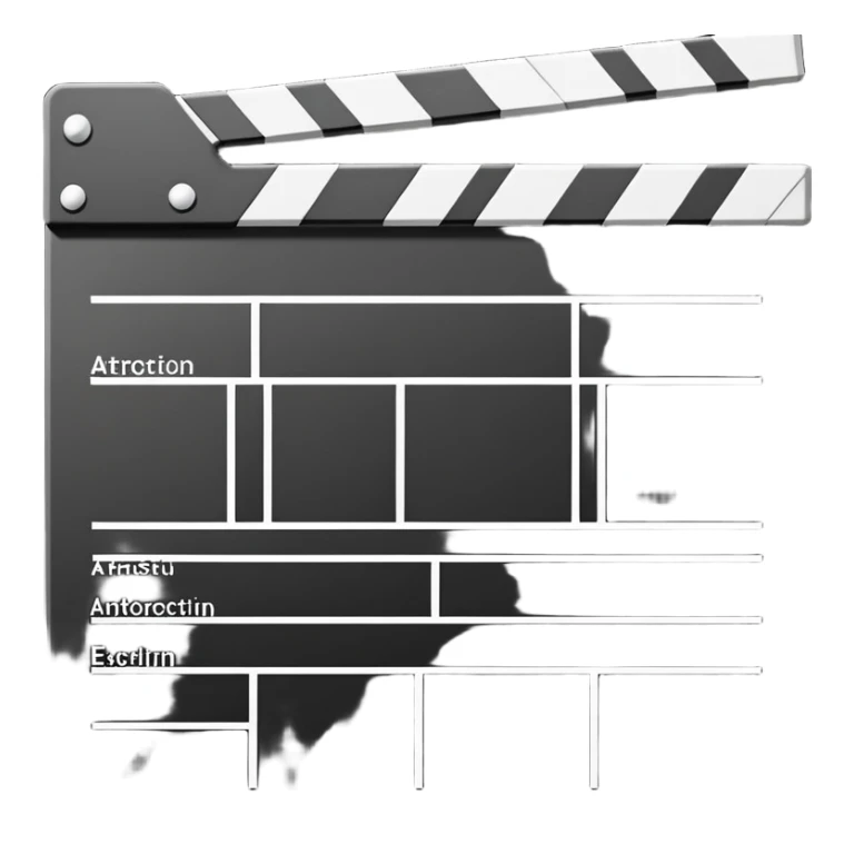 purest abstraction of film slate, two intersecting lines only, absolute minimal sticker