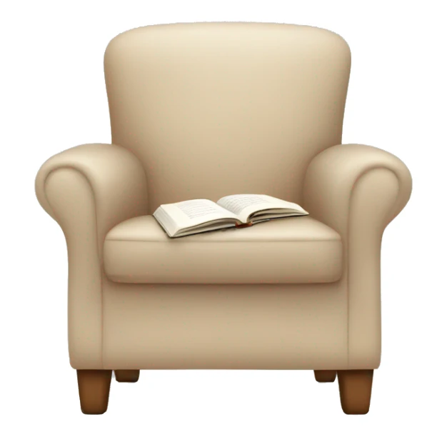 Simple Beige Armchair with blanket and open book on it sticker