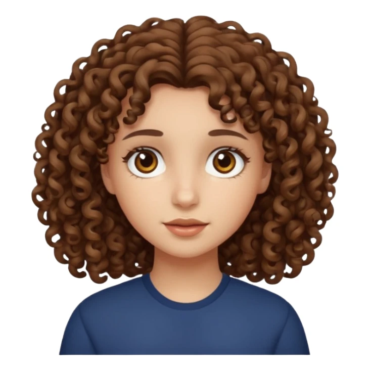 Uma menina de cabelos cacheados com olhos marrons e cabelos castanhos  sticker