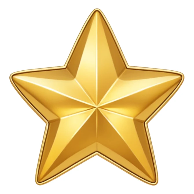 golden trinket star shape, central empty space, details in border, golden sticker