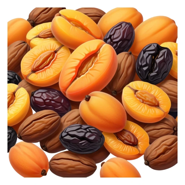 dried fruits assortment with raisins, dried apricots, prunes and dates sticker