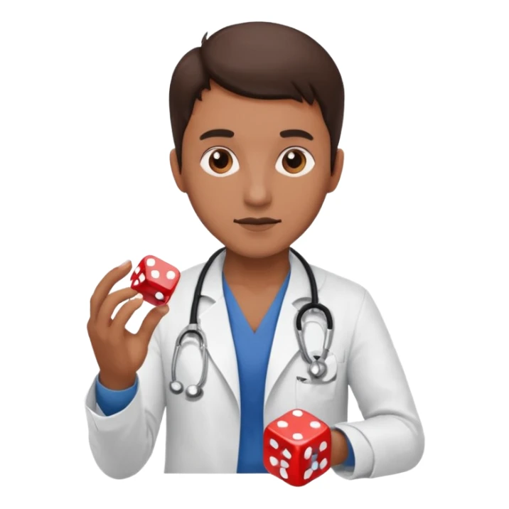 un doctor jugando a los dados sticker