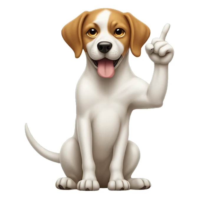 dog sticking middle finger up sticker