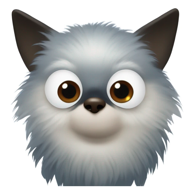 Blue dwarf Spitz blackbird with a blue eye a brown eye sticker