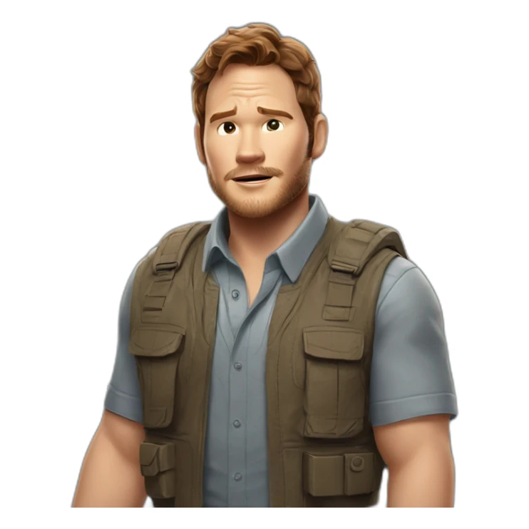 Chris pratt of Jurassic world sticker