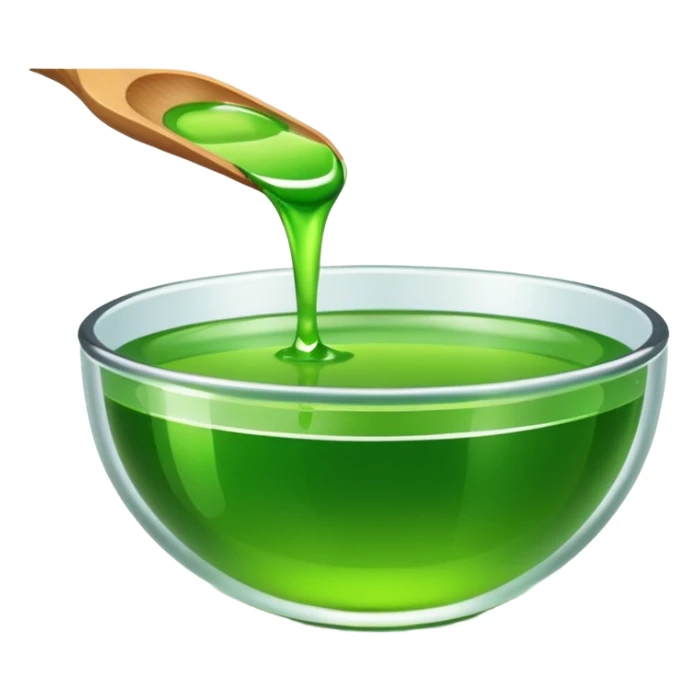 small dipping bowl with green liquid, minimal, simple, clear sticker