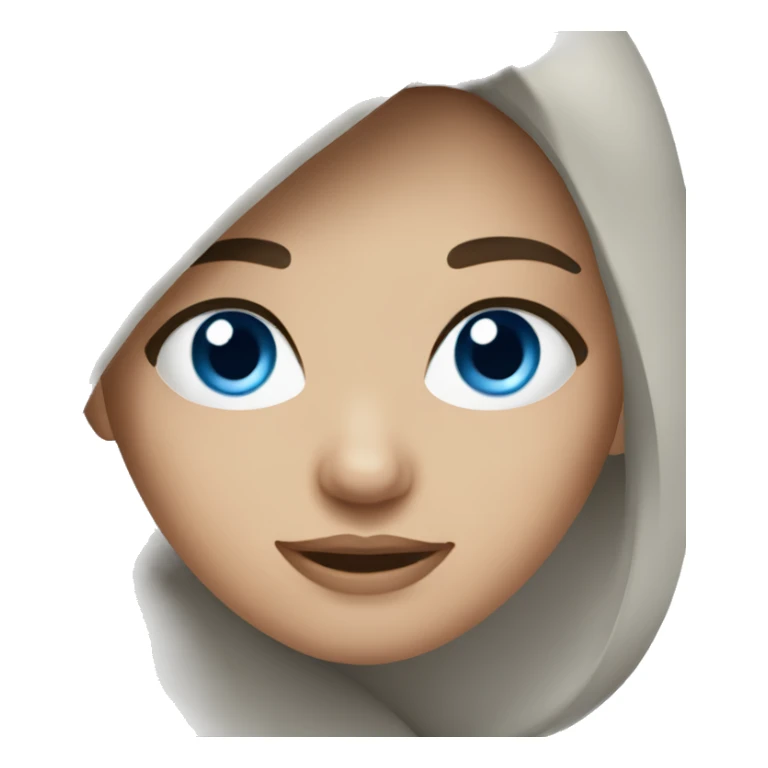 Winter brunette girl with blue eyes sticker